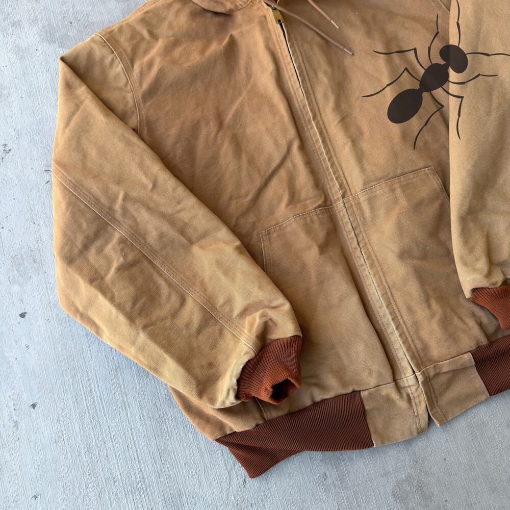 Vintage Y2K Carhartt brown hooded work wear jacket - Picture 2 of 8